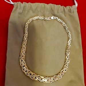 14k  yellow gold  Italy byzantine  link chain 17 inches